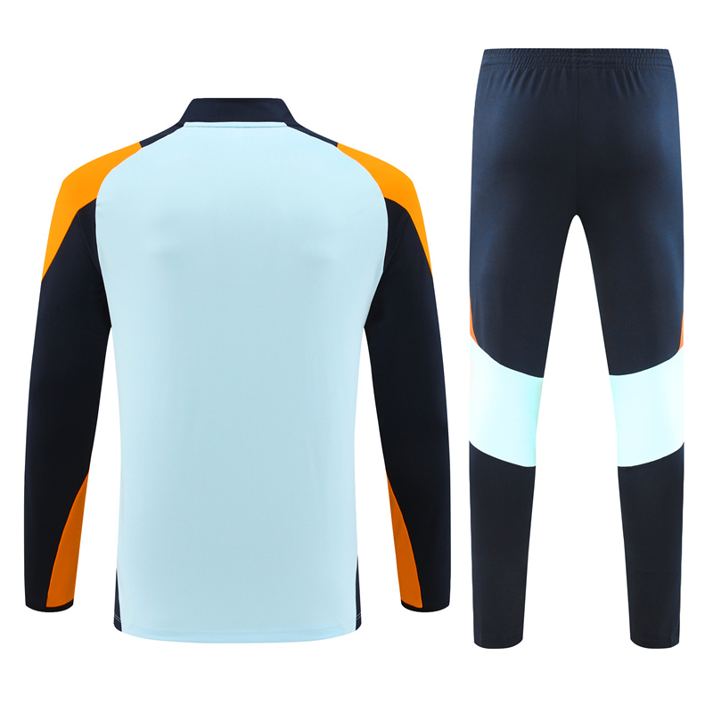 Real Madrid 24-25 Long Sleeve Training Set - Blue & Orange - ReplicasJersey