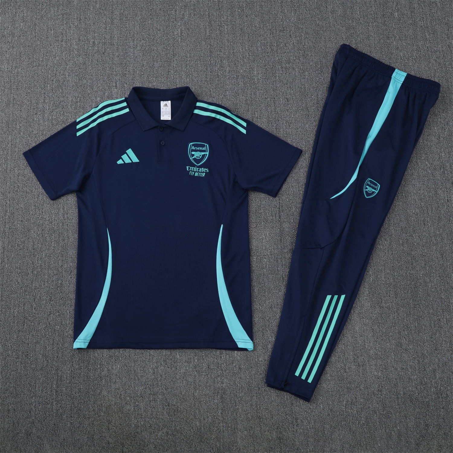 Arsenal 25-26 POLO Short-Sleeve Training Set - Deep Blue Top and Pants - ReplicasJersey
