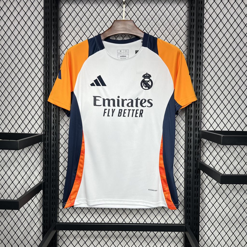 Real Madrid 24-25 White Pre-Match Jersey - Fans Version - ReplicasJersey