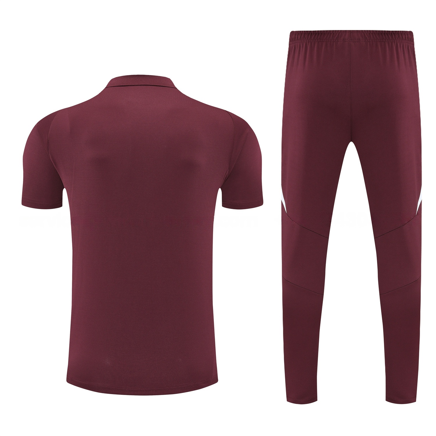 Bayern Munich 25-26 POLO Short-Sleeve Training Set With Red Logo - Deep Red Top & Deep Red Pants - ReplicasJersey