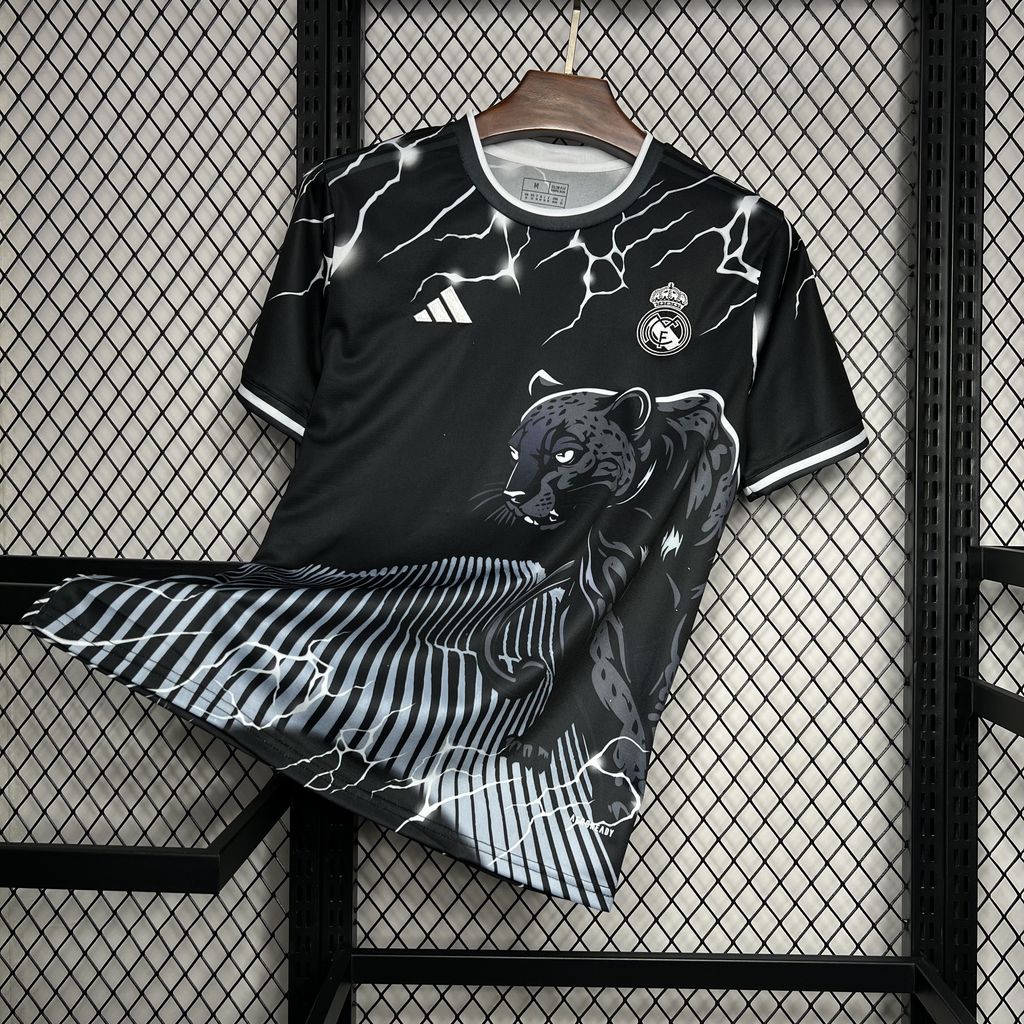 Real Madrid 24-25 Black Leopard Jersey - Fans Version - ReplicasJersey