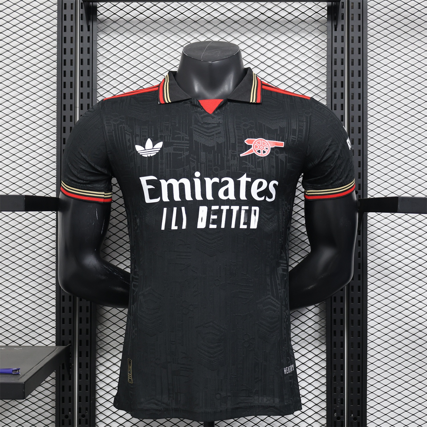 Arsenal 25-26 Black POLO Throwback Trefoil Jersey - Player Version - ReplicasJersey