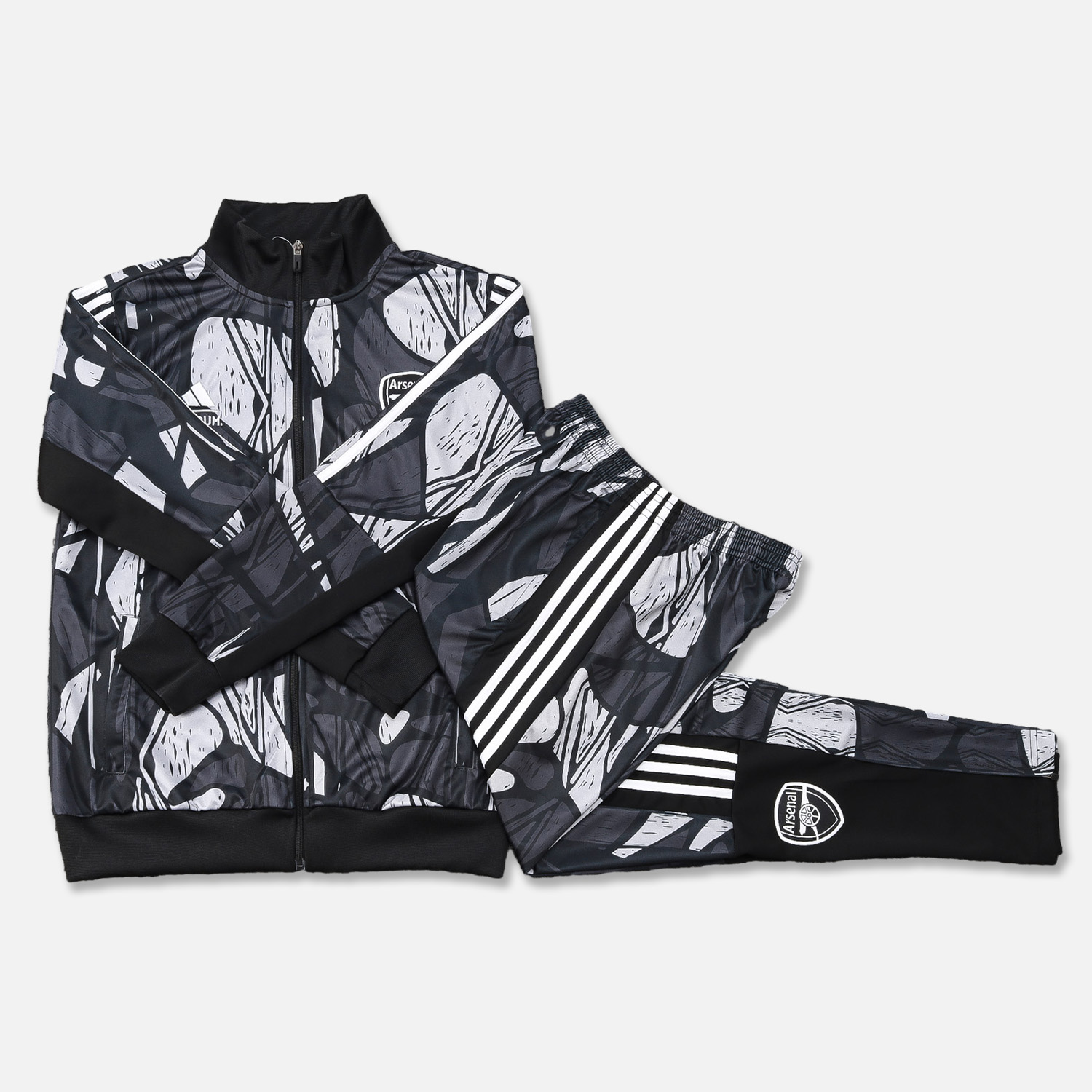 Arsenal 24-25 Black Grey Windbreaker Jacket - ReplicasJersey