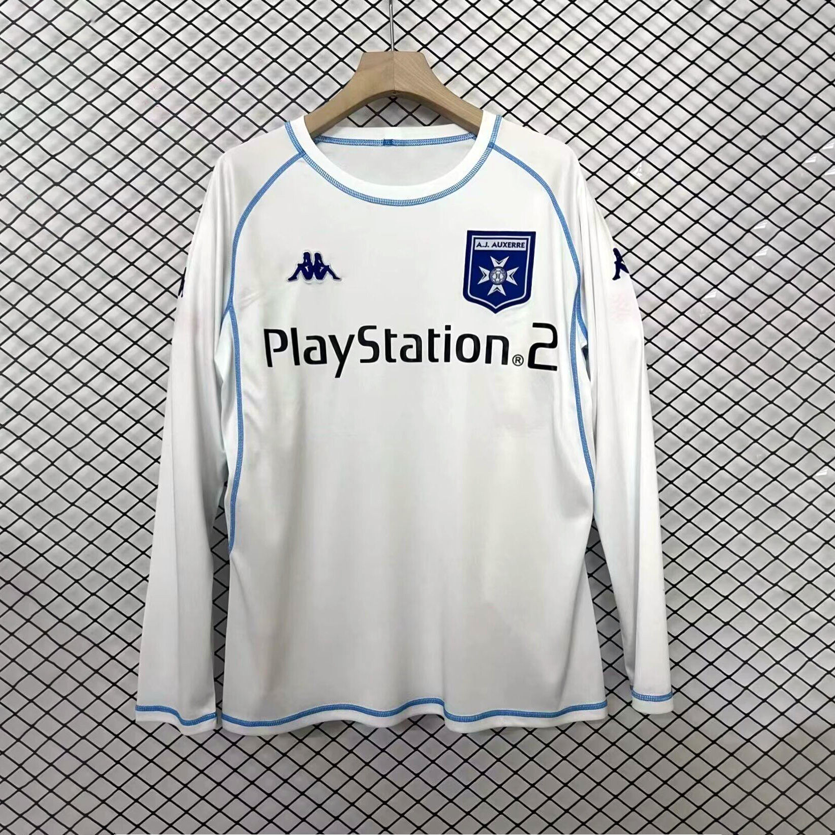 Retro AJ Auxerre 2003-04 Home Long Sleeves Jersey - ReplicasJersey