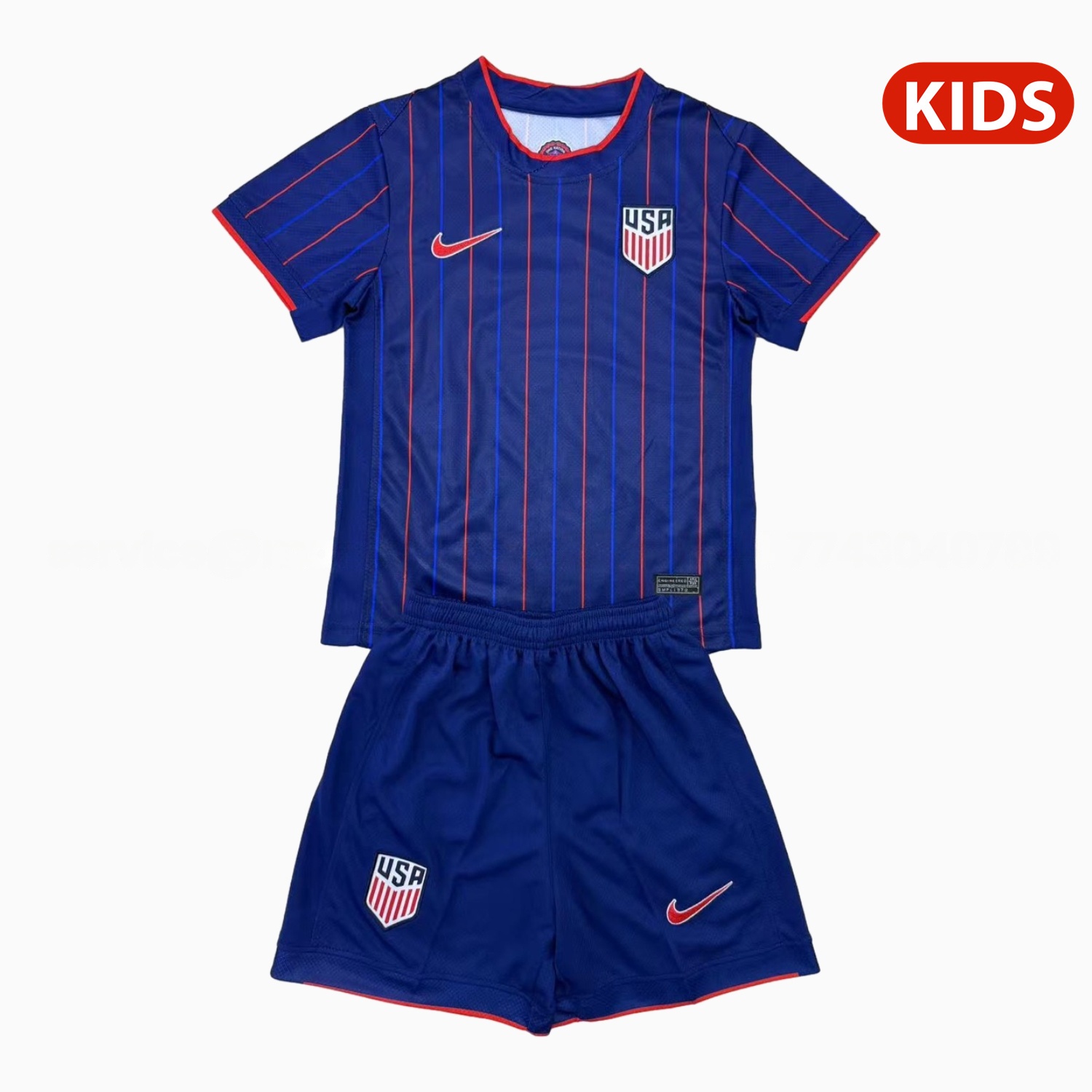 United States USA 25-26 Away Deep Blue Kids Kit - ReplicasJersey