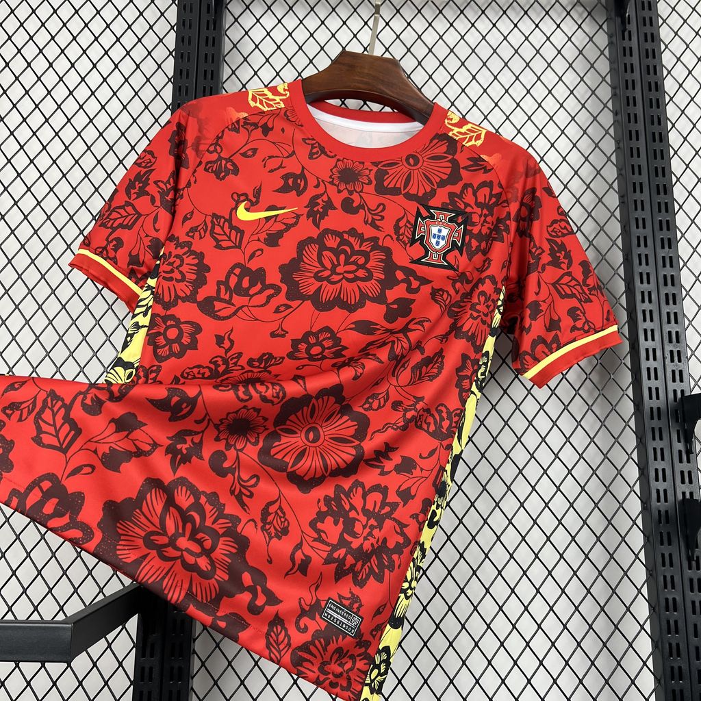 Portugal 2024-25 Red Flower Special Edition Jersey - Fans Version - ReplicasJersey