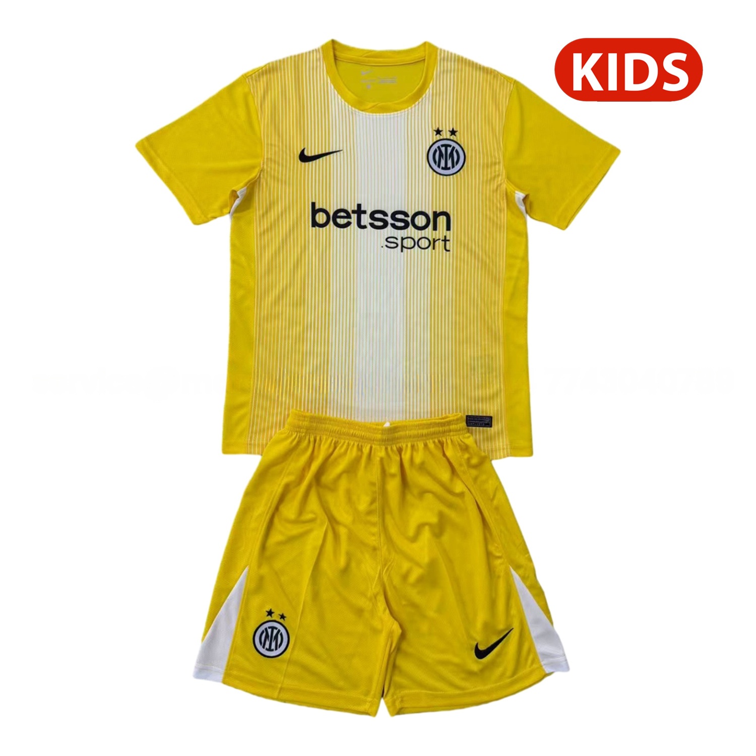Inter Milan 25-26 Yellow Goalkeeper Kids Kit - ReplicasJersey