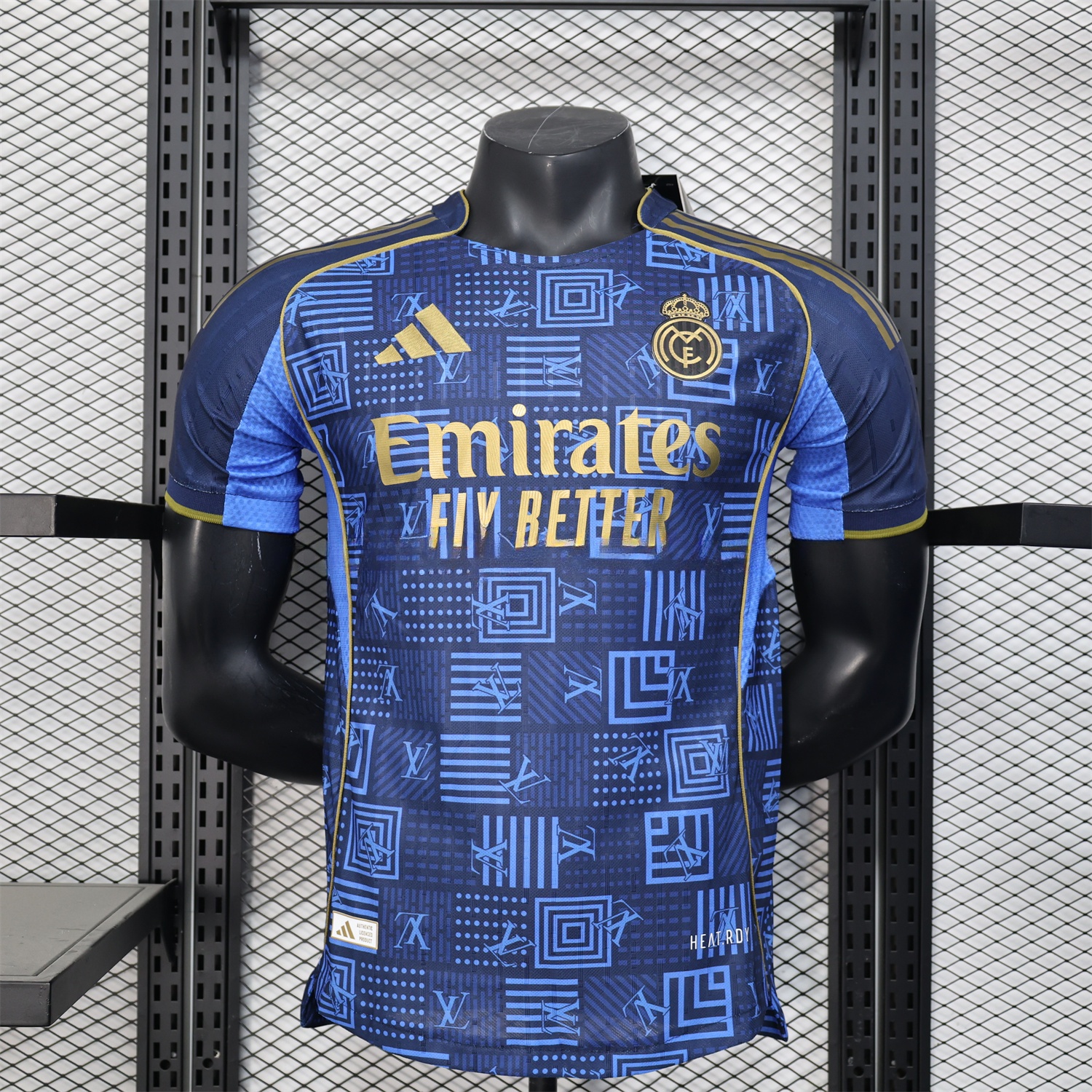Real Madrid 25-26 Blue Gold Special Edition Jersey - Player Version - ReplicasJersey