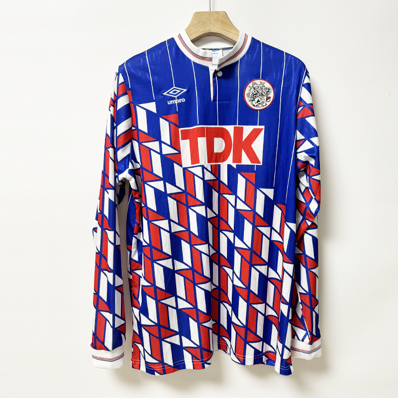 Retro Ajax 1990 Away Long Sleeve Jersey - ReplicasJersey