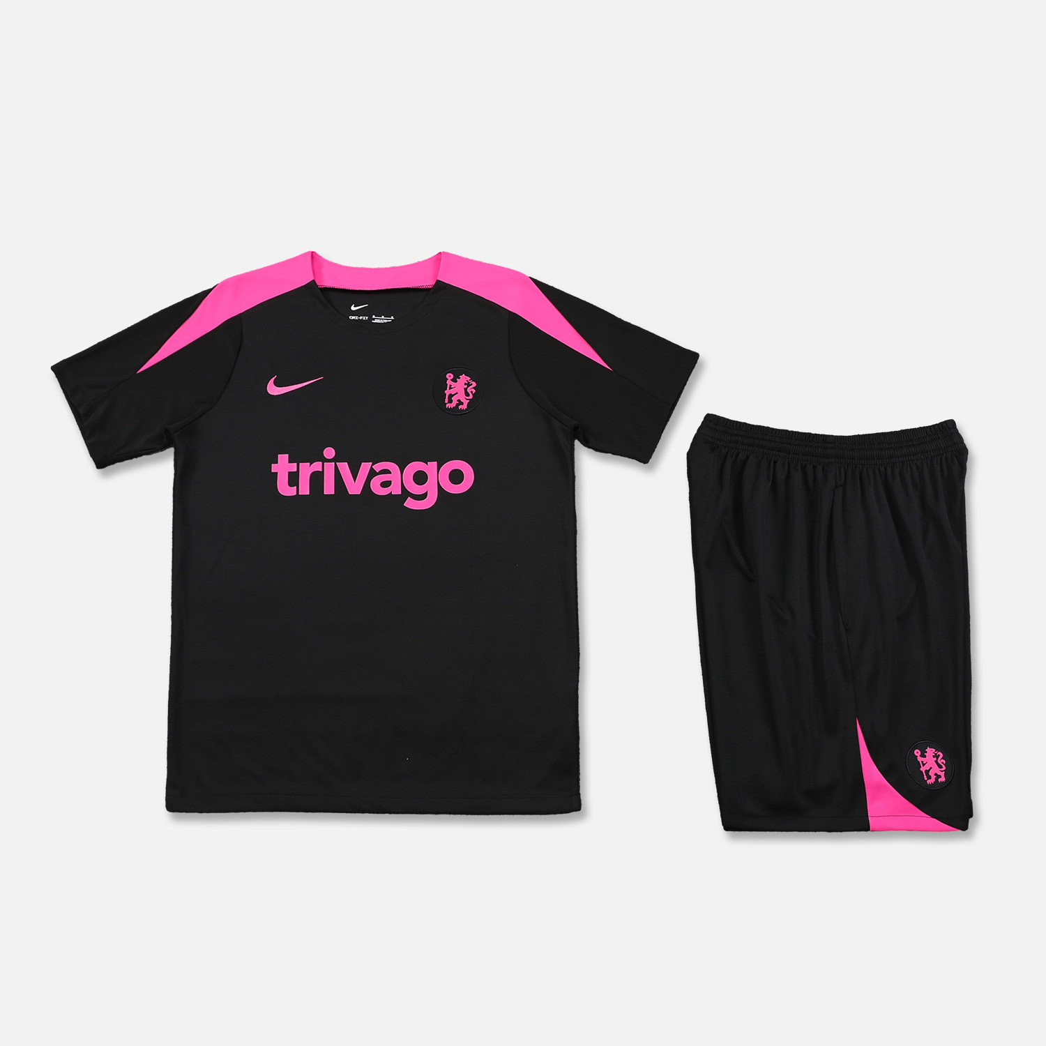 CHELSEA 24-25 Short-Sleeve Training Set - Black Top & Shorts - ReplicasJersey