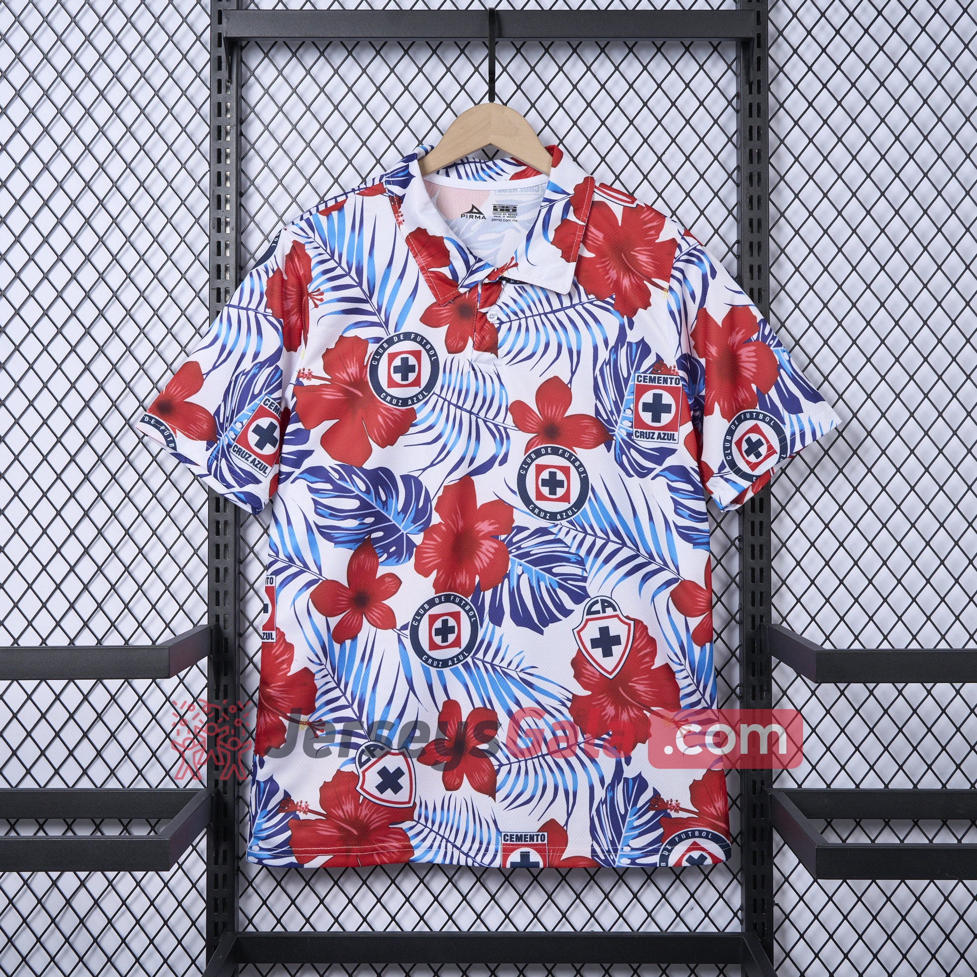 Cruz Azul 24-25 Flower and Leaves Polo Shirt - ReplicasJersey