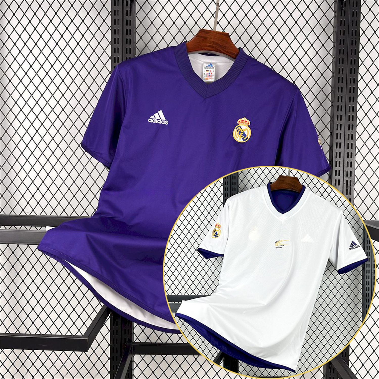 Retro Real Madrid 2002-03 Reversible Double-sided Centenary Third Unsponsored Jersey - ReplicasJersey