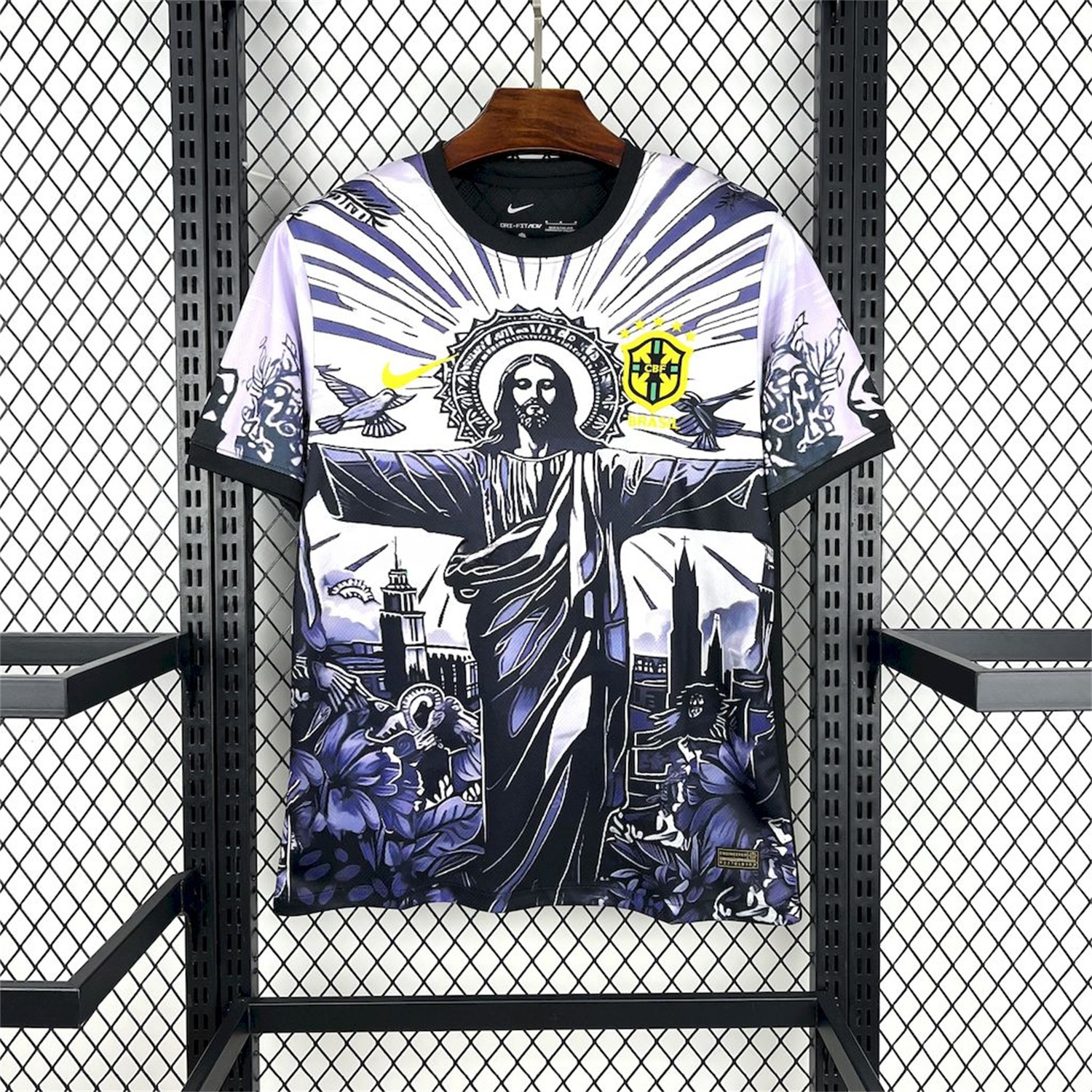 Brazil 25-26 Dark Purple Jesus Statue Special Jersey - Fans Version - ReplicasJersey
