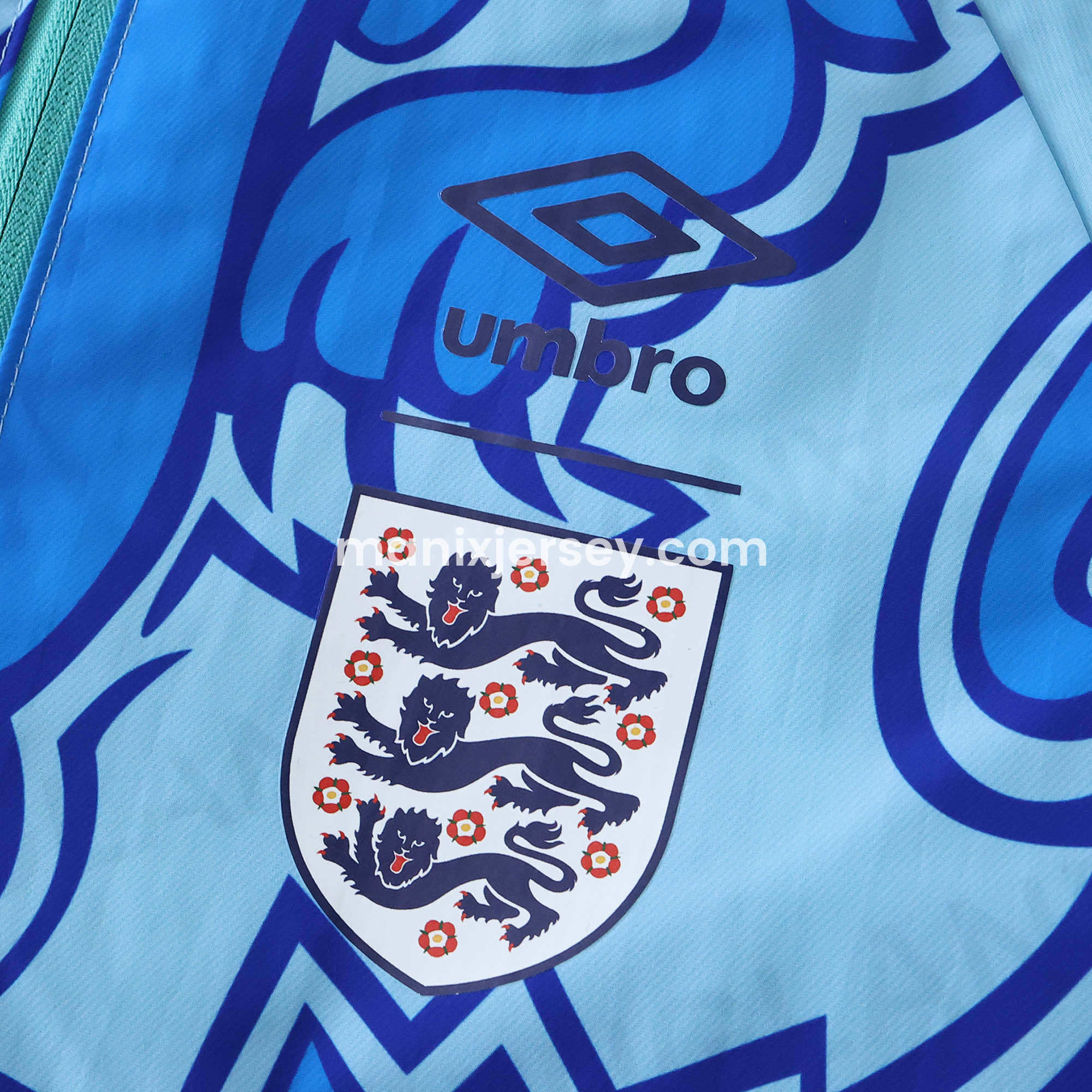 Retro England 1992 Third Double Sided Reversible Windbreaker - Blue & Green - ReplicasJersey