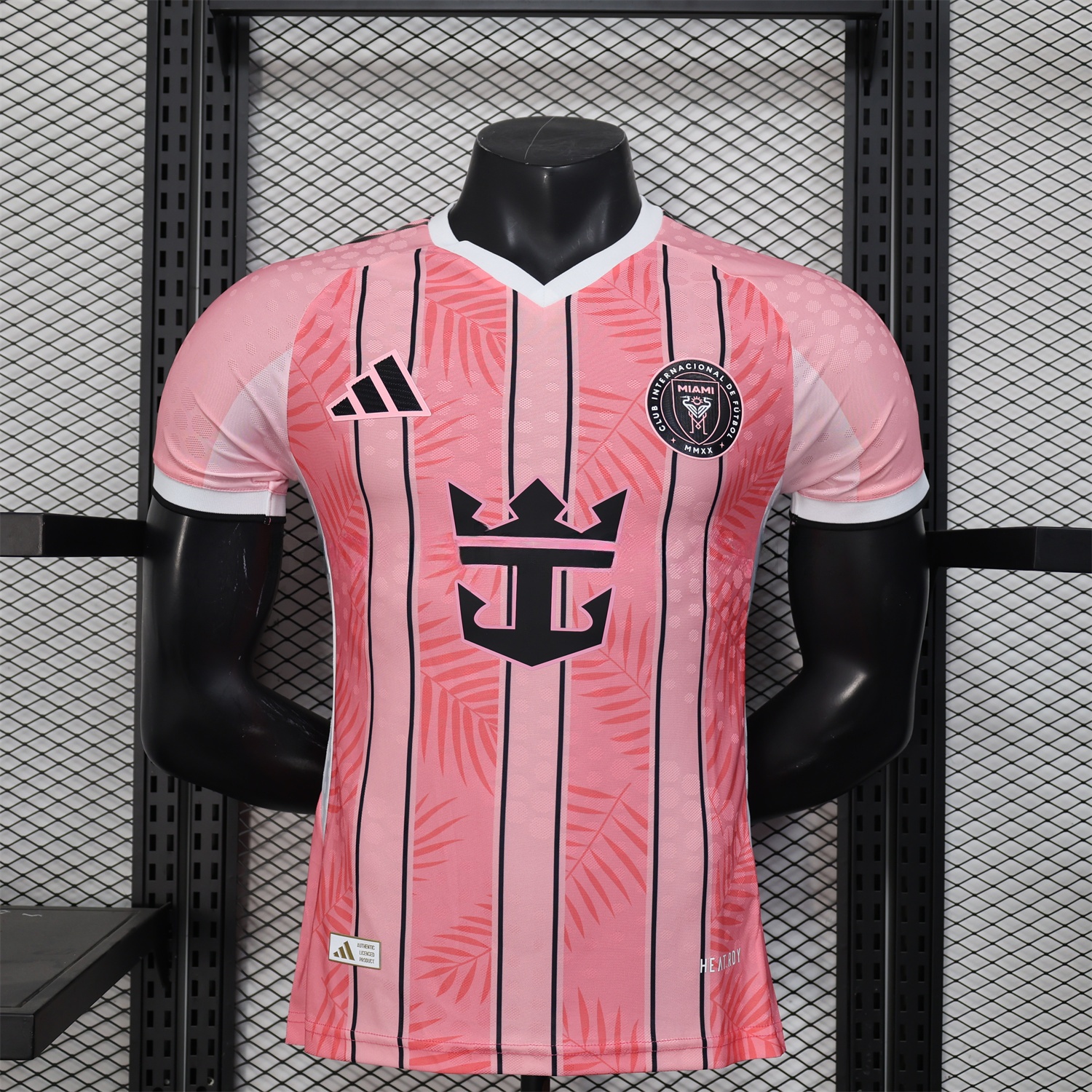 INT M.A.M 25-26 Pink Stripes and Leaves Pattern Special Jersey - Player Version - ReplicasJersey