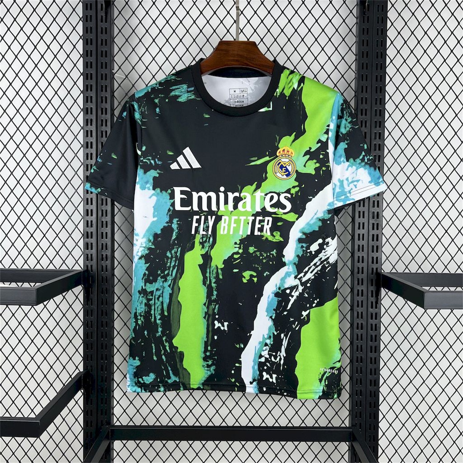 Real Madrid 25-26 Black Green Colorful Training Jersey - Fans Version - ReplicasJersey