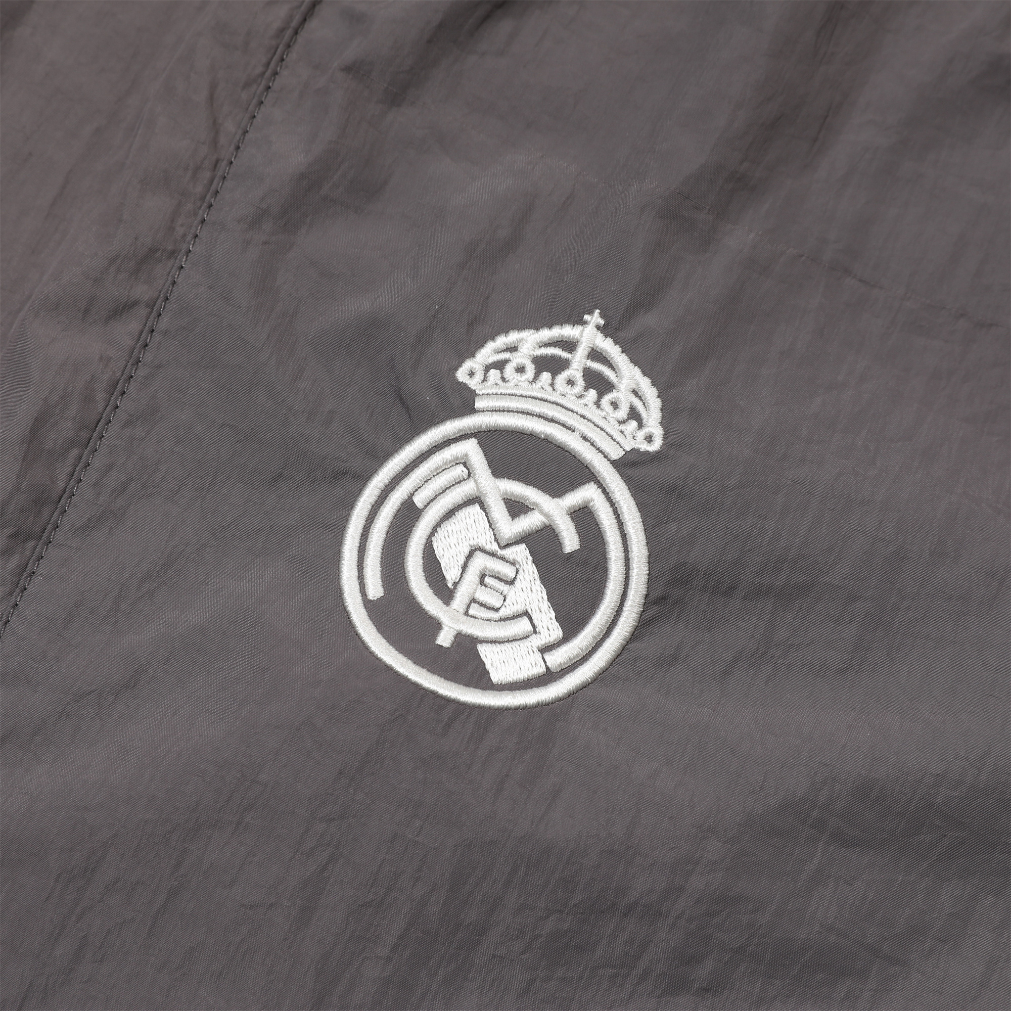 Real Madrid 24-25 Throwback Windbreaker Suit - Grey Jackets & Pants - ReplicasJersey