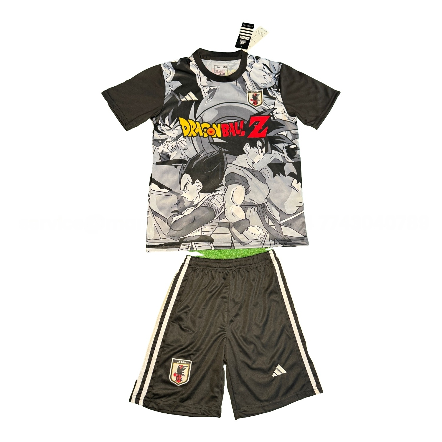 Japan 25-26 Vegeta & Son Goku Grey Special Kids Kit - ReplicasJersey