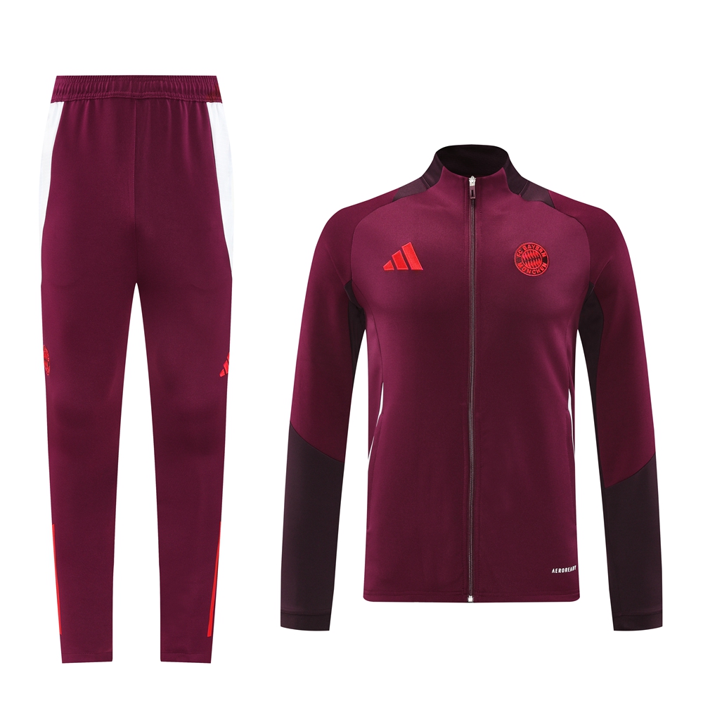 Bayern Munich 24-25 Jacket Training Tracksuit - Claret Red - ReplicasJersey