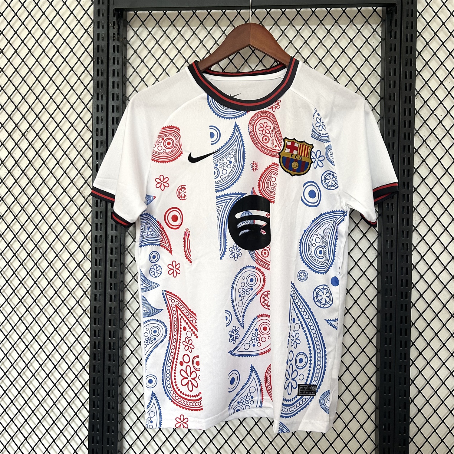 B.A.R.S.A 25-26 Paisley Patterns White Special Edition Jersey - Fans Version - ReplicasJersey