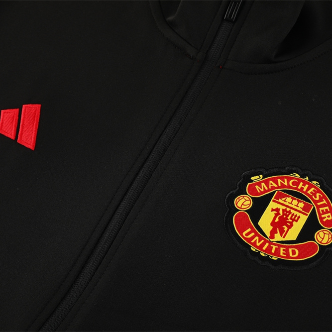 Manchester United 24-25 Jacket Training Tracksuit - Black - ReplicasJersey