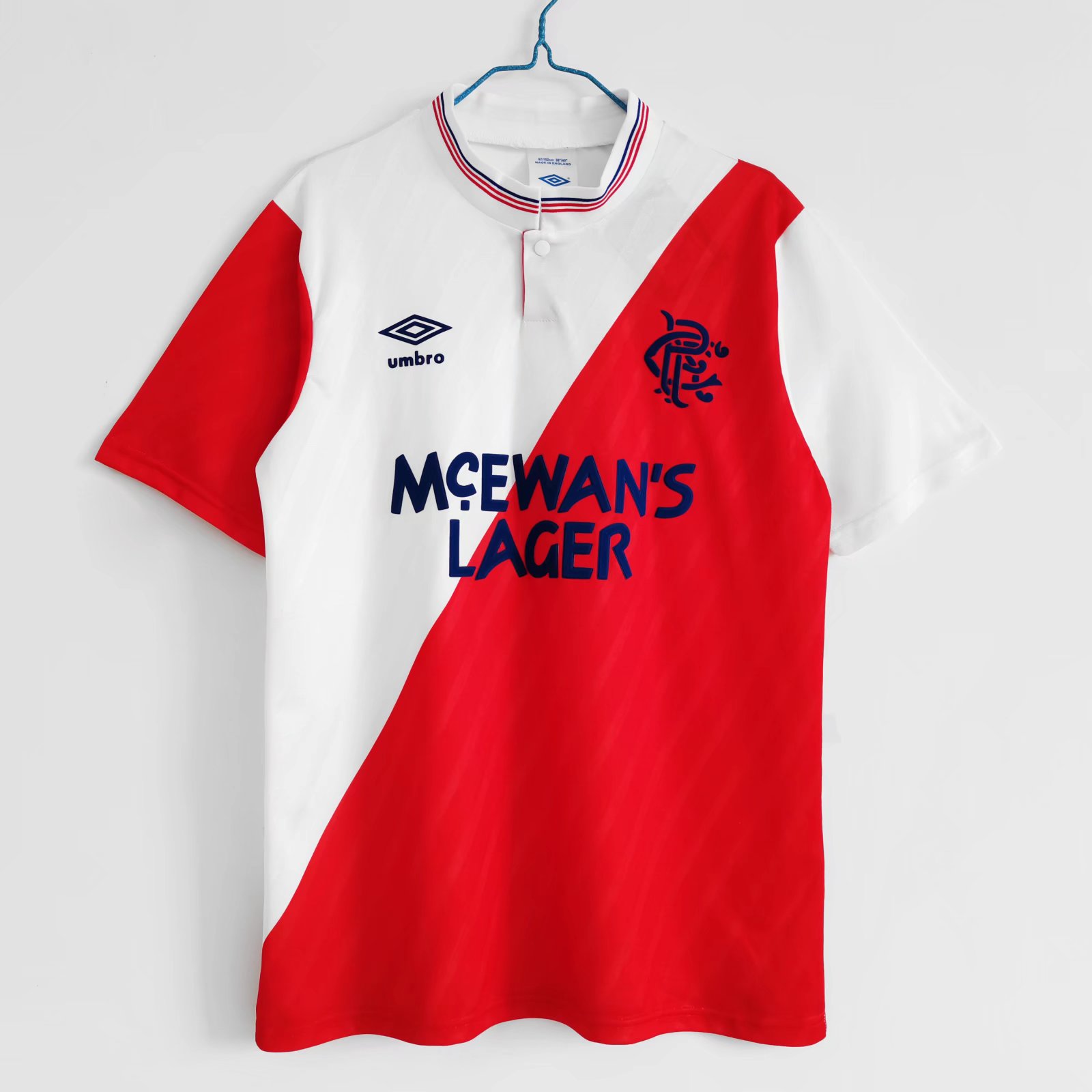 Retro Glasgow Rangers 1987-88 Away Stadium Jersey - ReplicasJersey