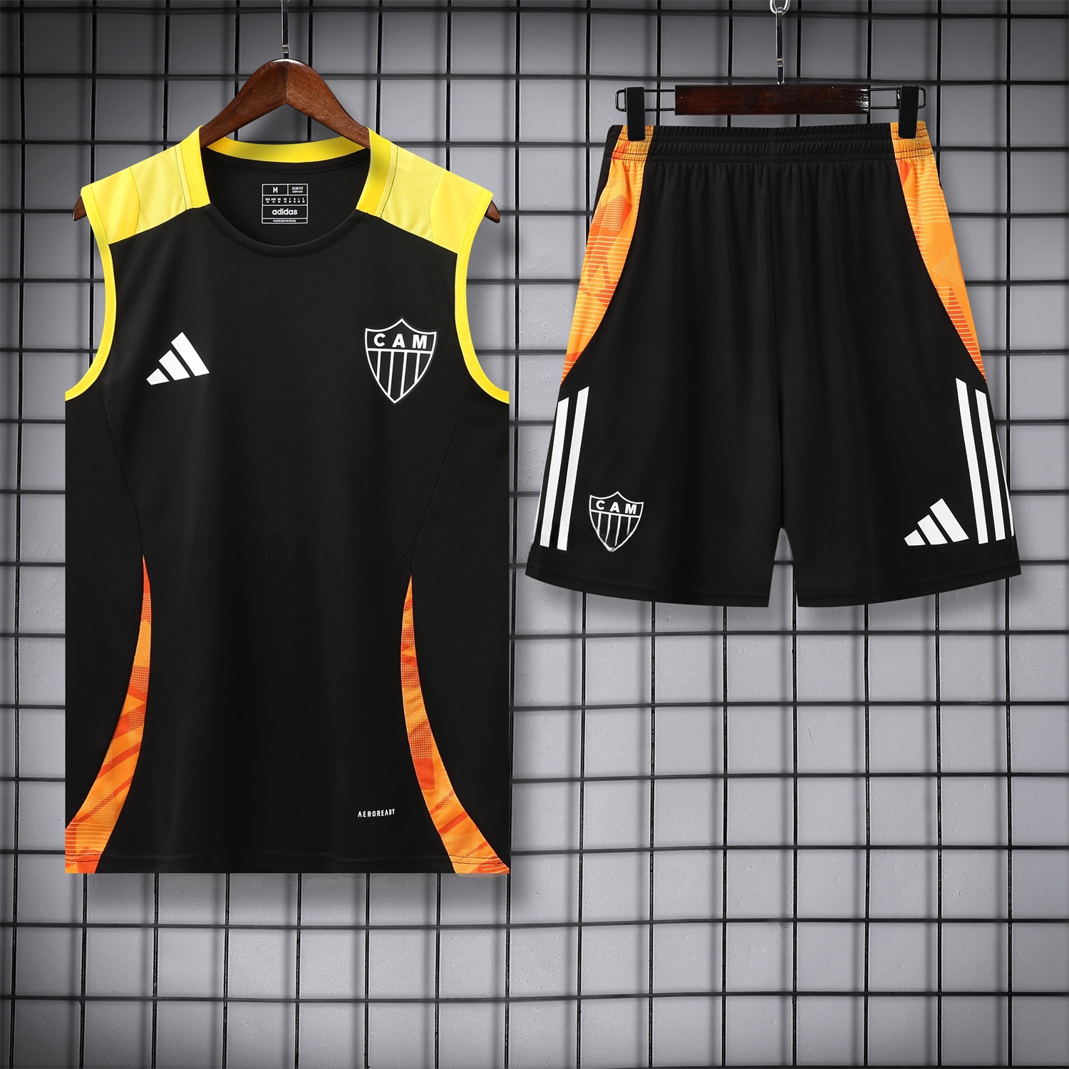 Atletico Mineiro 25-26 Vest Training Set - Black Vest With Black Shorts - ReplicasJersey