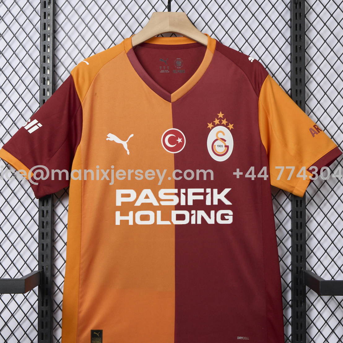 Galatasaray 25-26 Home Jersey with Five Stars - Fans Version - ReplicasJersey