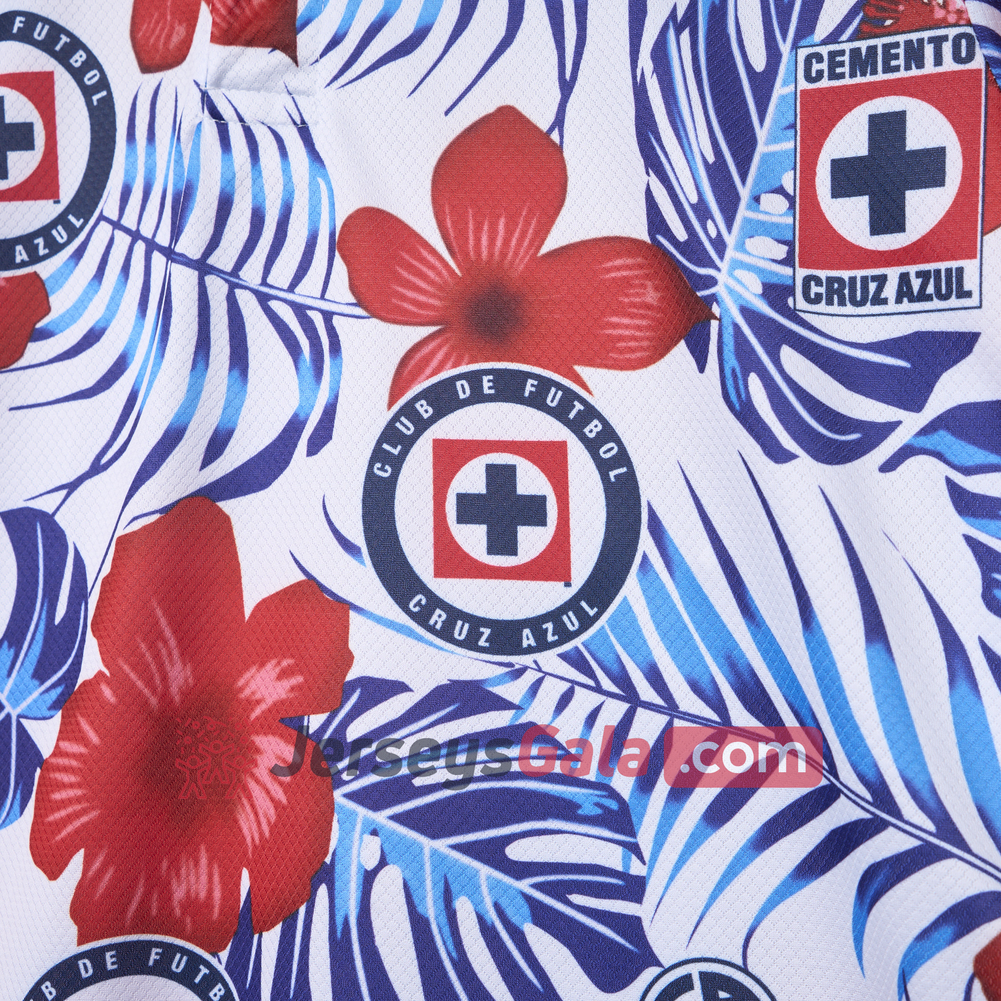 Cruz Azul 24-25 Flower and Leaves Polo Shirt - ReplicasJersey