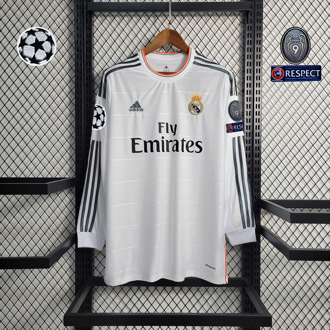 Retro Real Madrid 13-14 Home Stadium Long Sleeve Jersey - ReplicasJersey