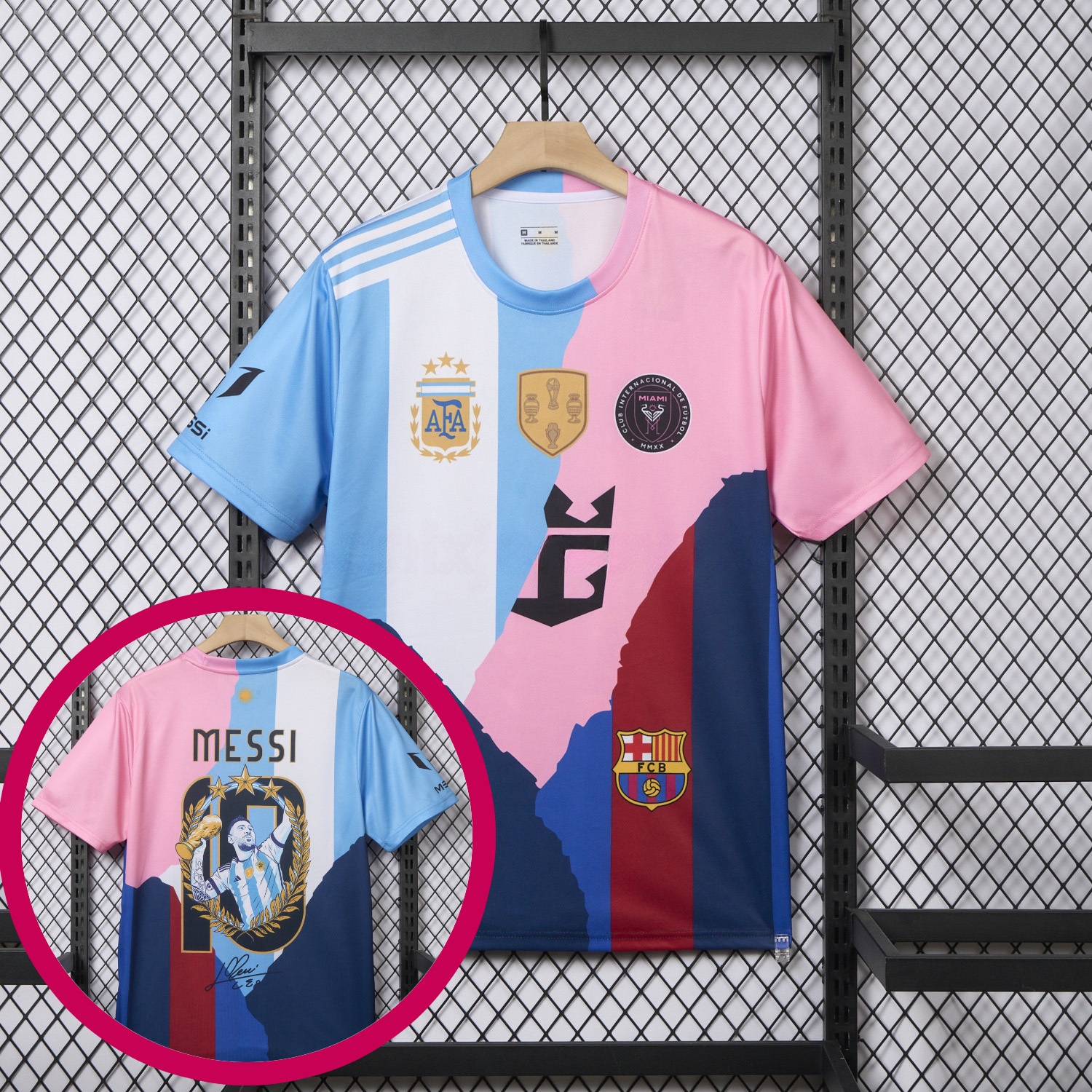 Messi Career Commemorative Jersey - Fans Version - Argentina INT M.A.M B.A.R.S.A - with 10 Special Font - ReplicasJersey