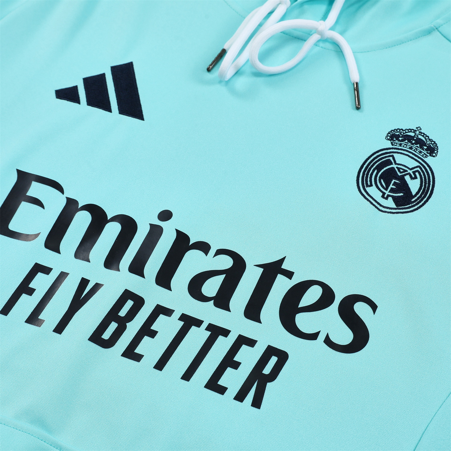 Real Madrid 24-25 Training Hoodie Set - Cyan Hoodie and Deep Blue Pants - ReplicasJersey