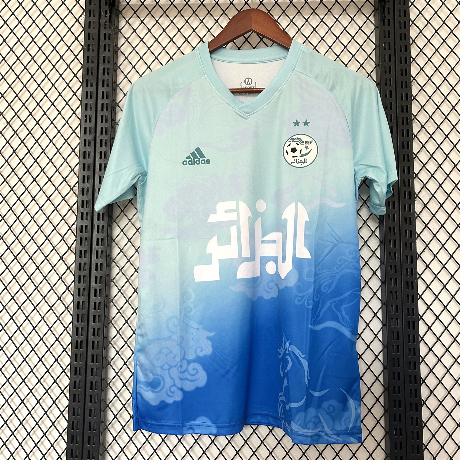 Algeria 25-26 Blue Green Gradient Auspicious Cloud Pattern Special Jersey - Fans Version - ReplicasJersey