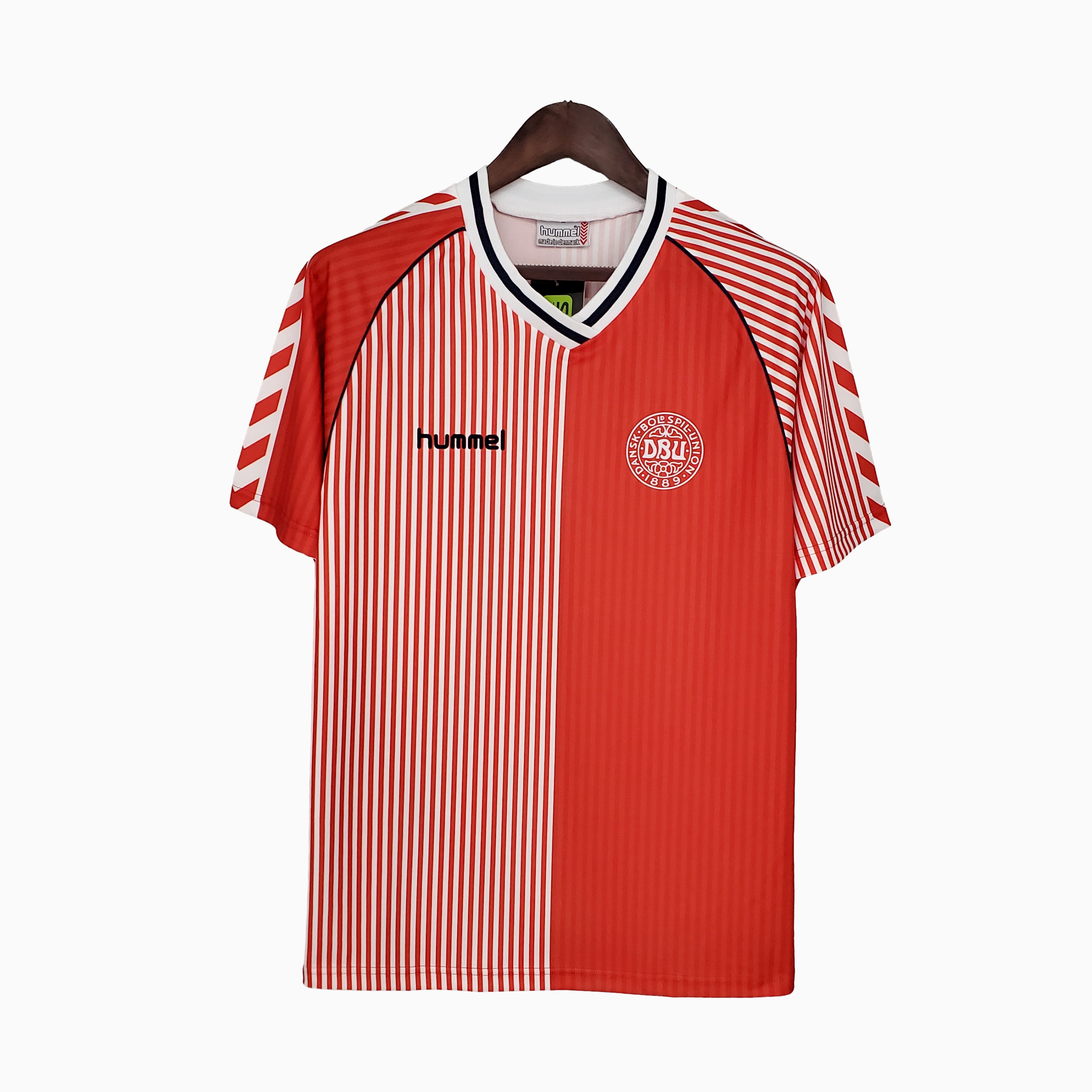 Retro Denmark 1986 Home Stadium Jersey - ReplicasJersey