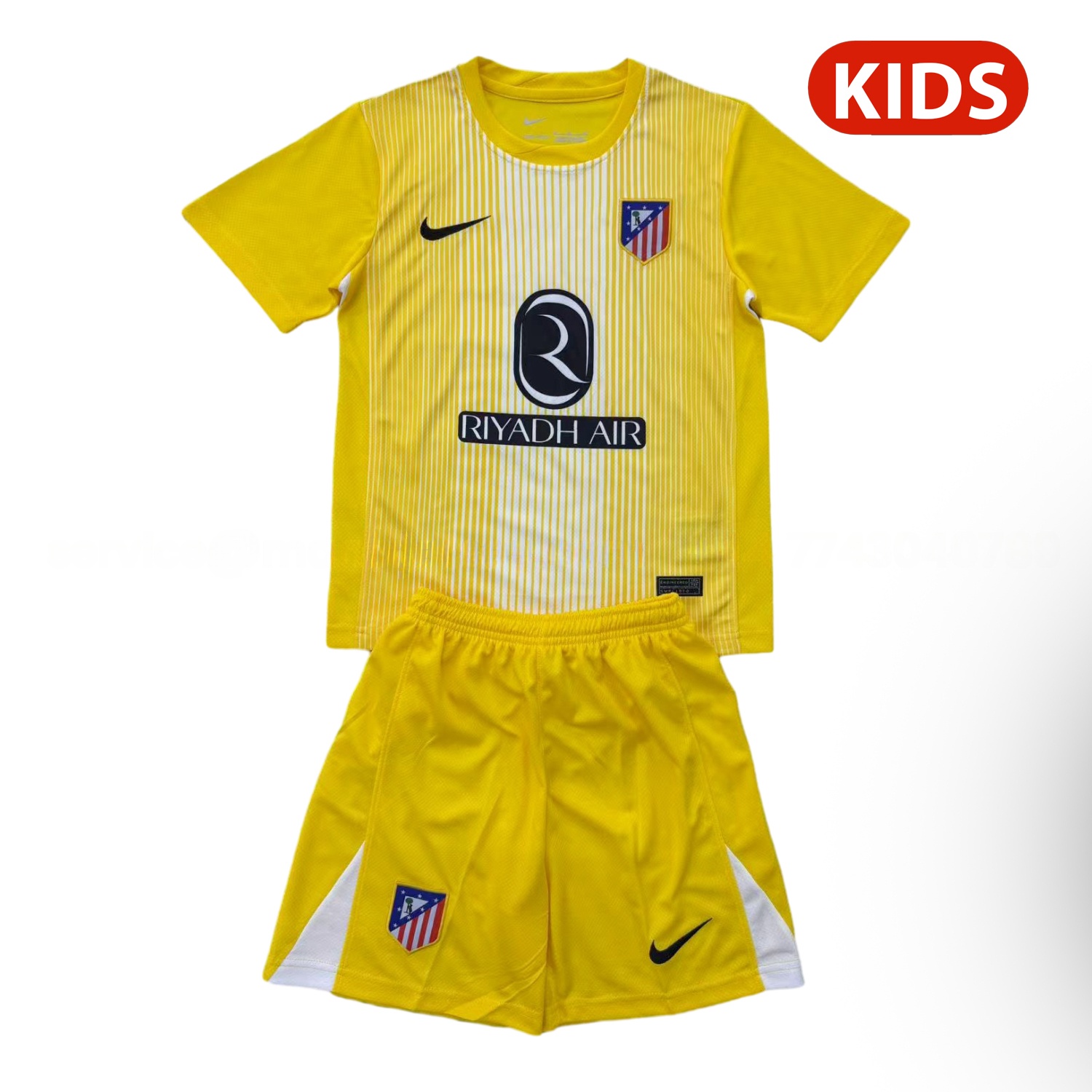 Atletico Madrid 25-26 Yellow Goalkeeper Kids Kit - ReplicasJersey