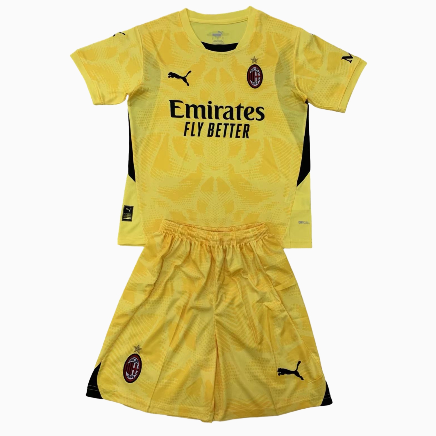 AC Milan 24-25 Yellow Goalkeeper Kids Kit - ReplicasJersey