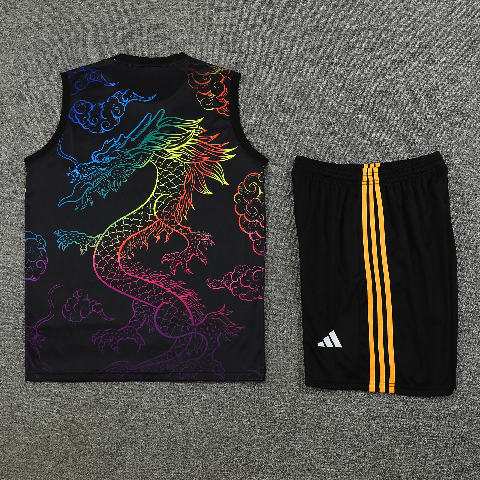 Real Madrid 24-25 Vest Training Set - Black Dragon - ReplicasJersey