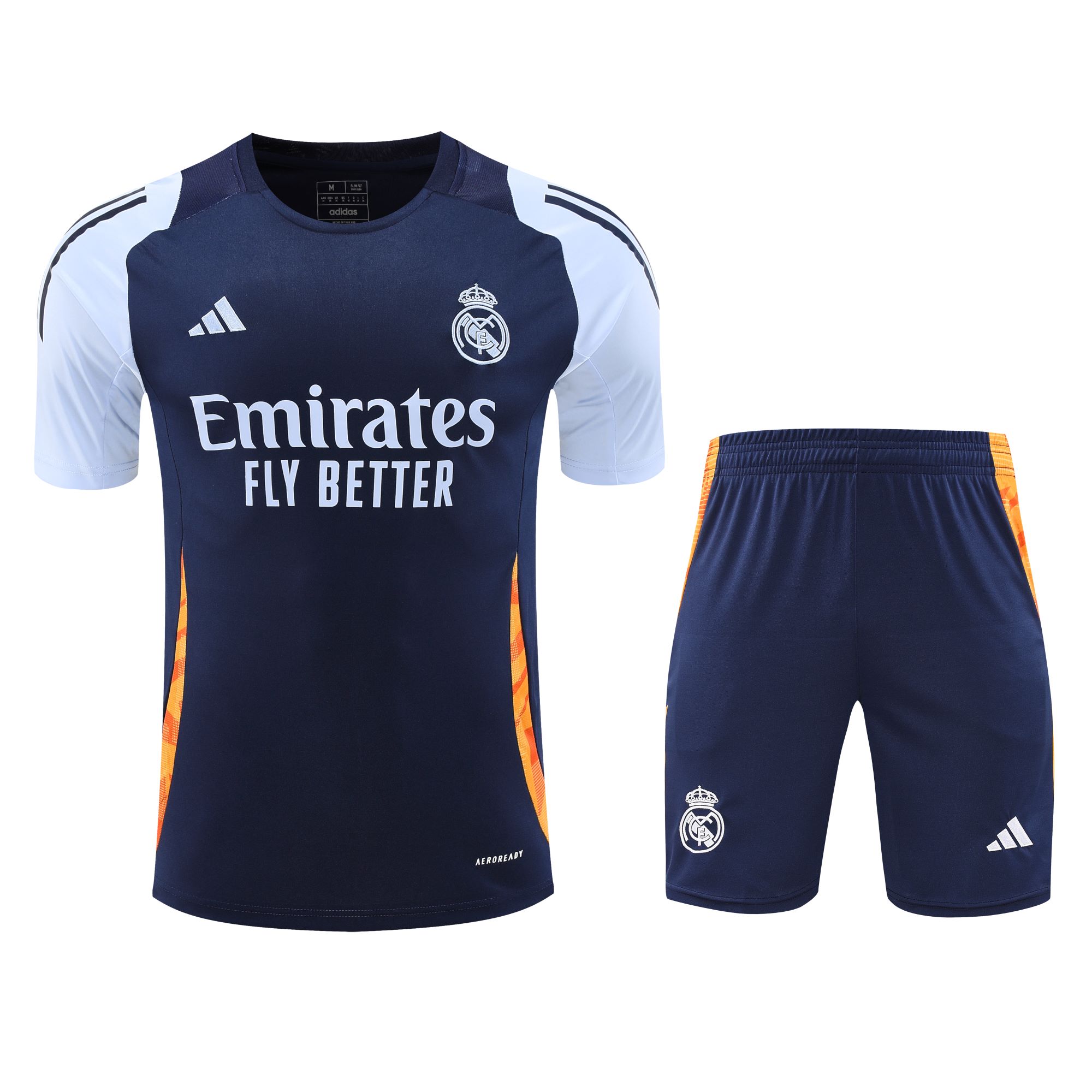 Real Madrid 24-25 Short-Sleeve Training Set - Royal Blue Top & Shorts - ReplicasJersey