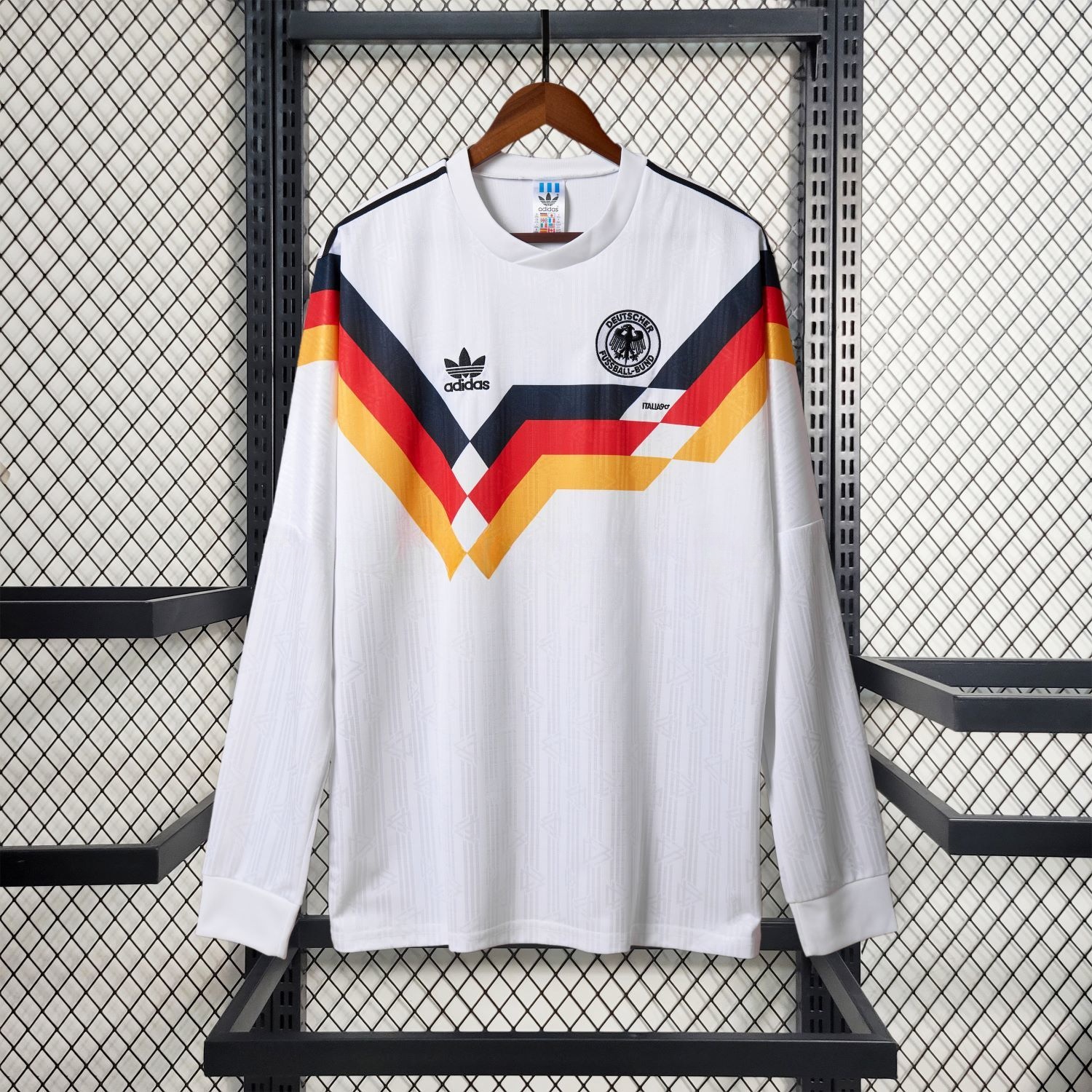 Retro Germany 1990 Home Long Sleeve Jersey - ReplicasJersey