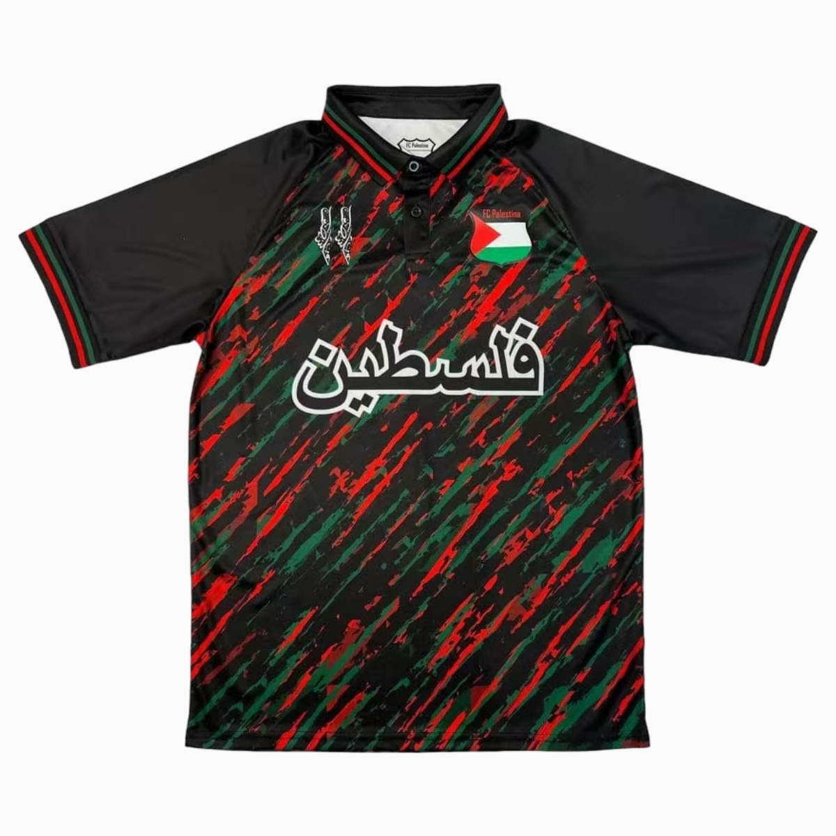 FC Palestina 24-25 Red and Green Twill Pattern Jersey with Arabic - ReplicasJersey