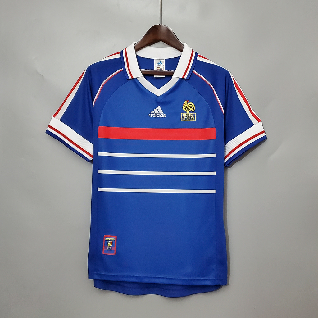 France Retro 1998 Home Jersey - ReplicasJersey