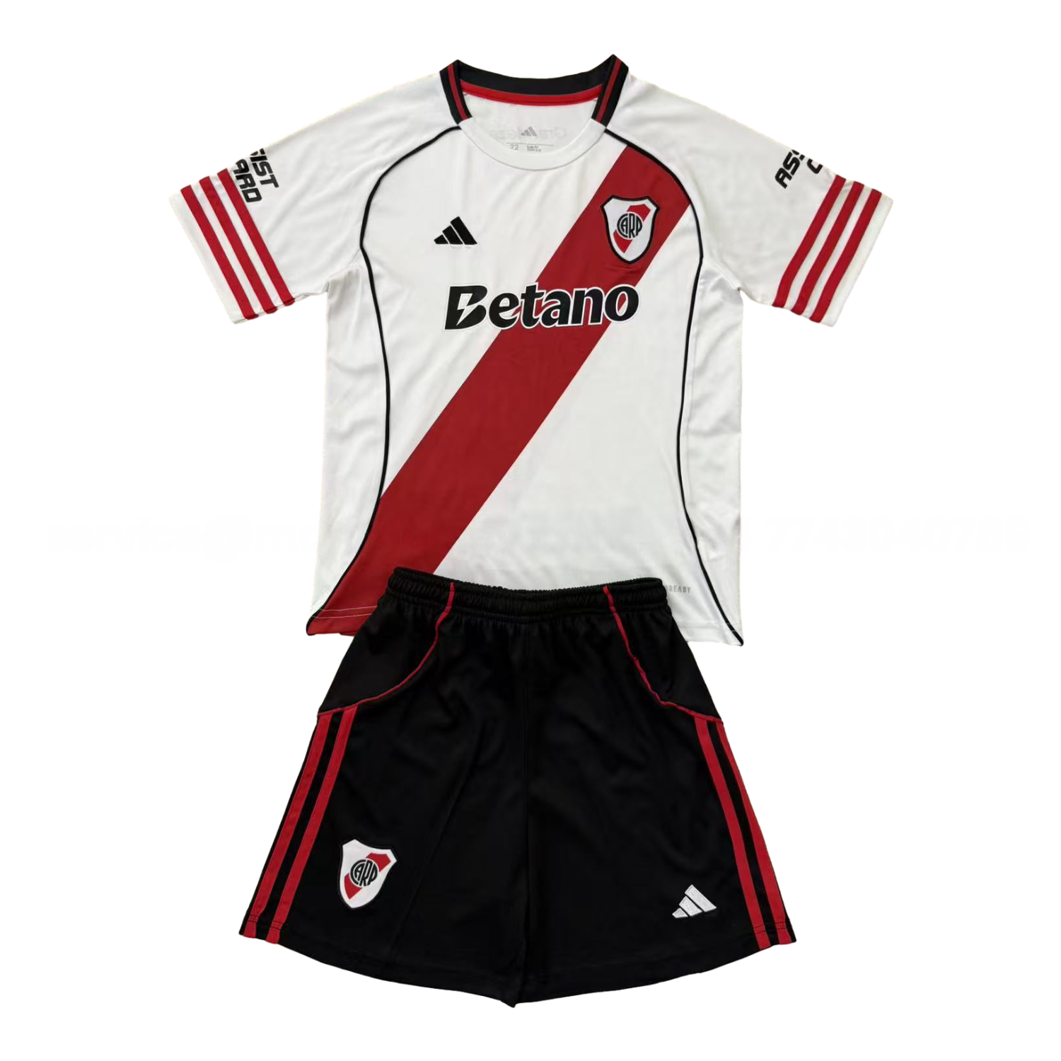 River Plate 25-26 Home Men's Adult Jersey Set - Fans Version - ReplicasJersey