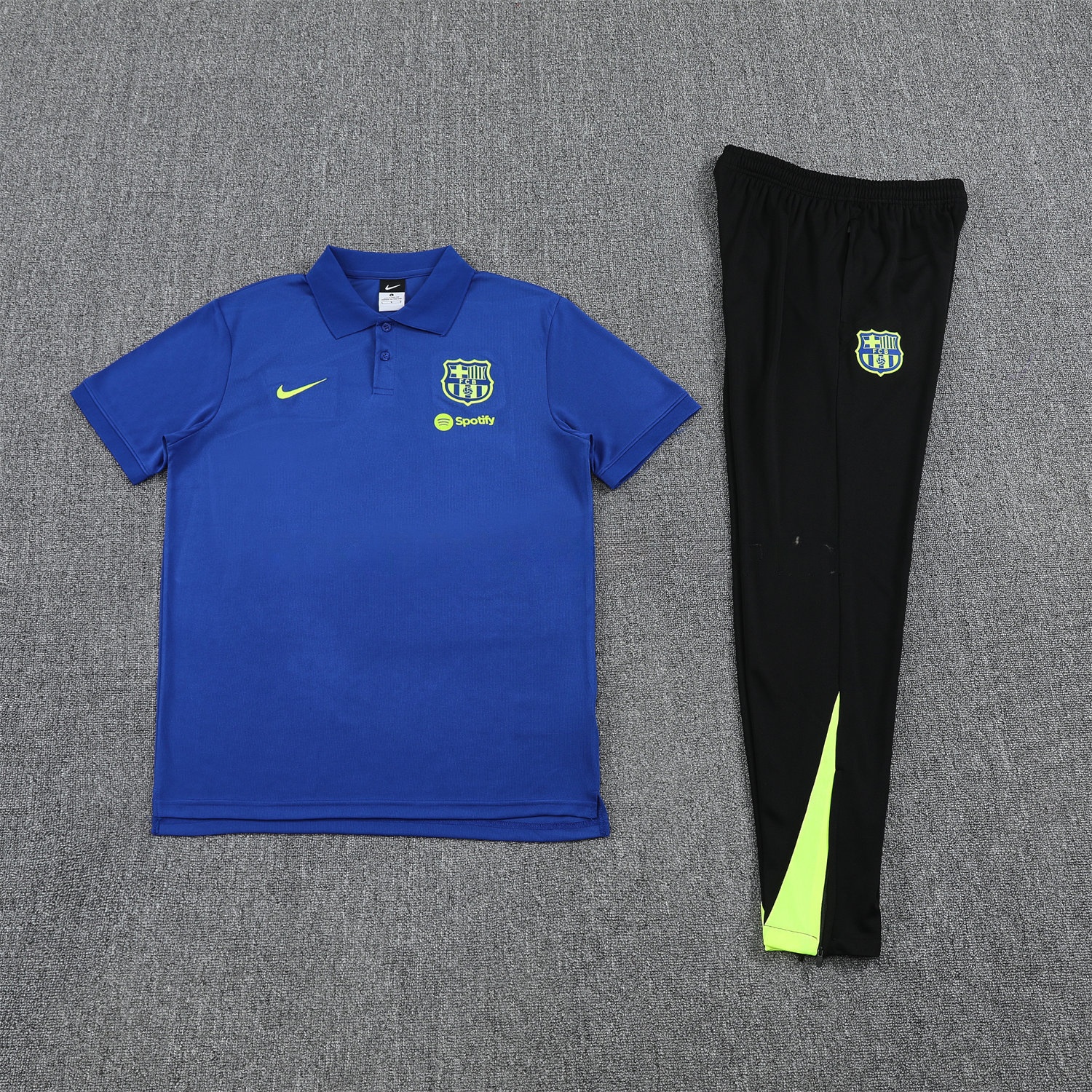 B.A.R.S.A 25-26 POLO Short-Sleeve Training Set - Blue Top and Black Pants - ReplicasJersey