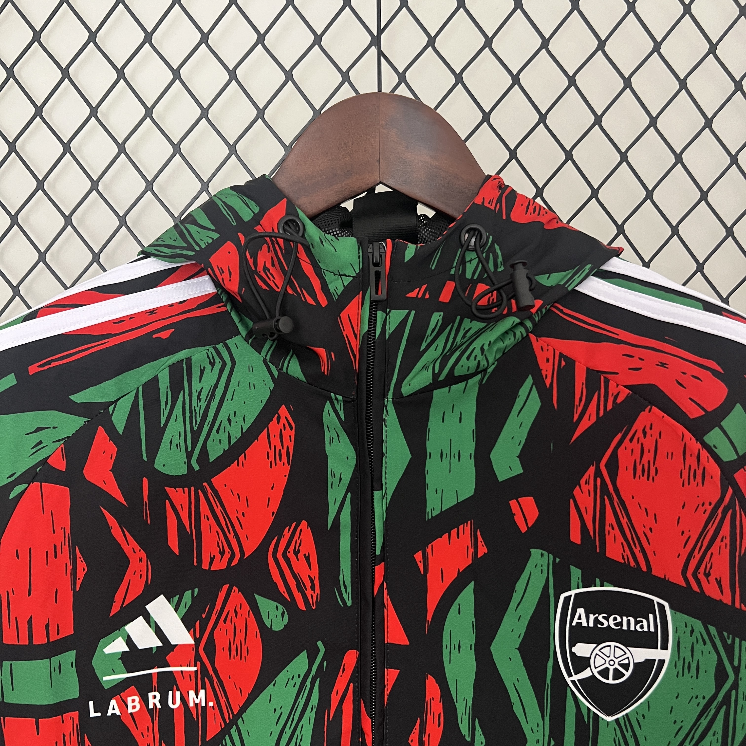 Arsenal 24-25 Double Sided Reversible Windbreaker - Black & Red - ReplicasJersey