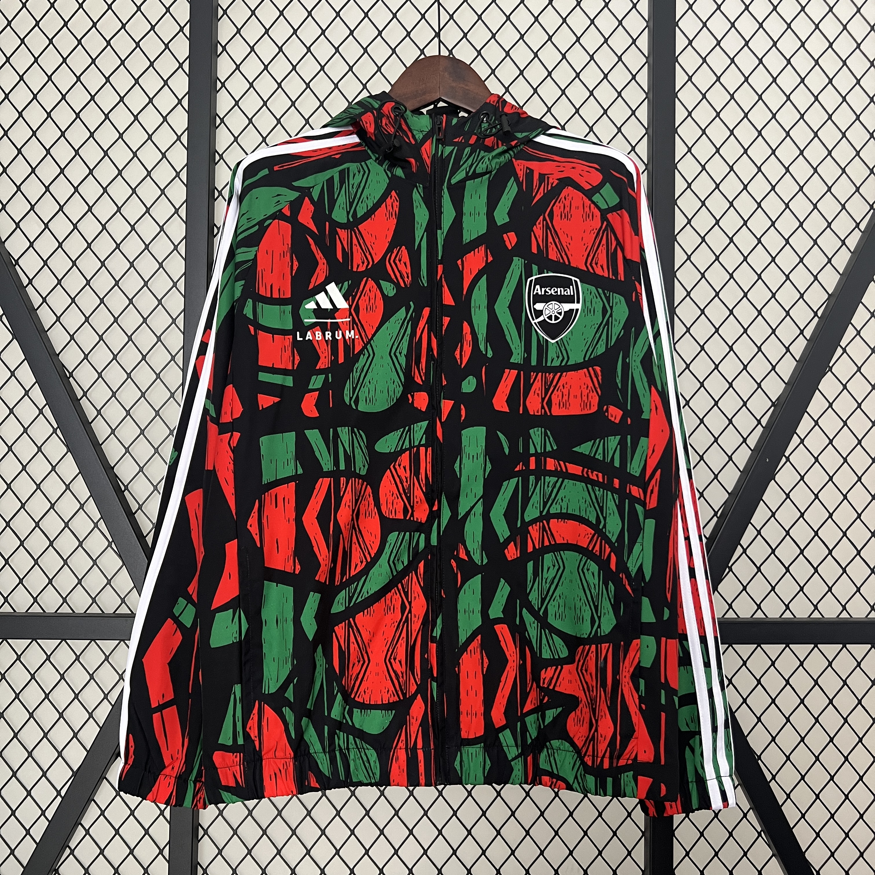 Arsenal 24-25 Double Sided Reversible Windbreaker - Black & Red - ReplicasJersey