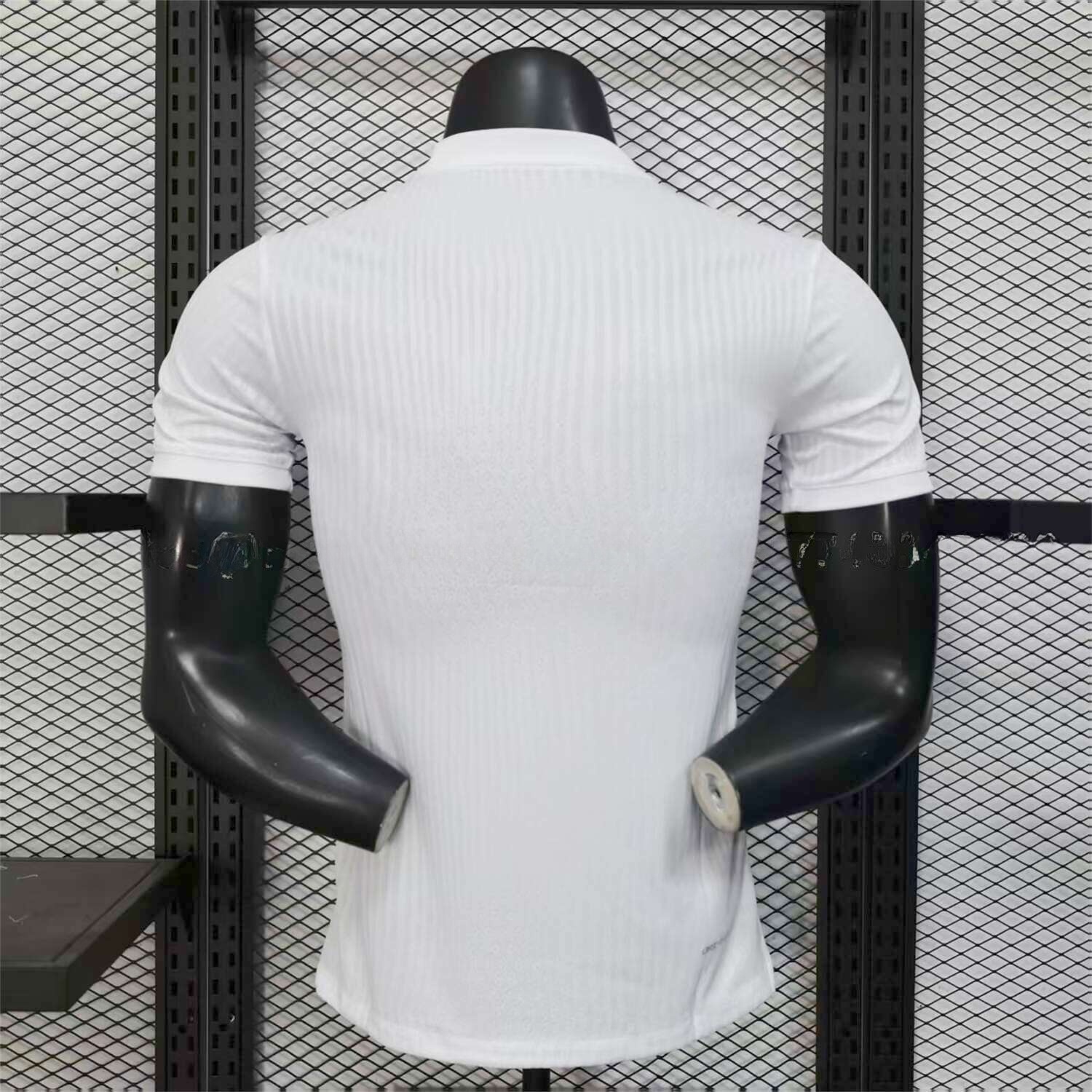 B.A.R.S.A 25-26 White Jersey with Red Blue Ink Horizontal Stripes Jersey - Player Version - ReplicasJersey