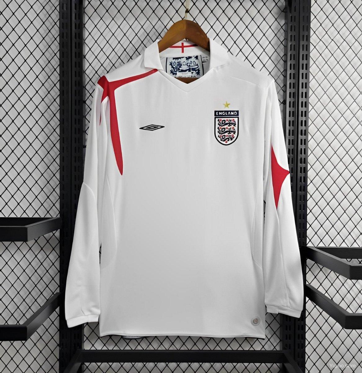 Retro England 2006 Home Long Sleeve Jersey - ReplicasJersey