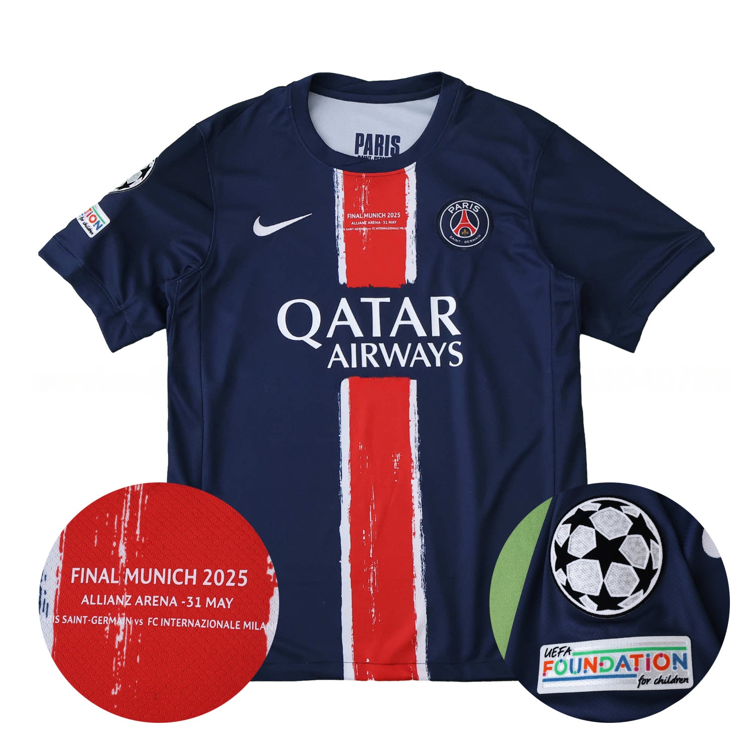 Paris Saint-Germain PSG 24-25 Home Champions League Final Home Jersey - Fans Version - ReplicasJersey