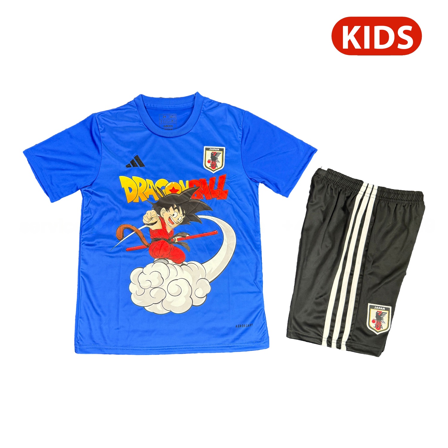 Japan 25-26 Dragon Ball Son Goku And Somersault Cloud Blue Special Kids Kit - ReplicasJersey