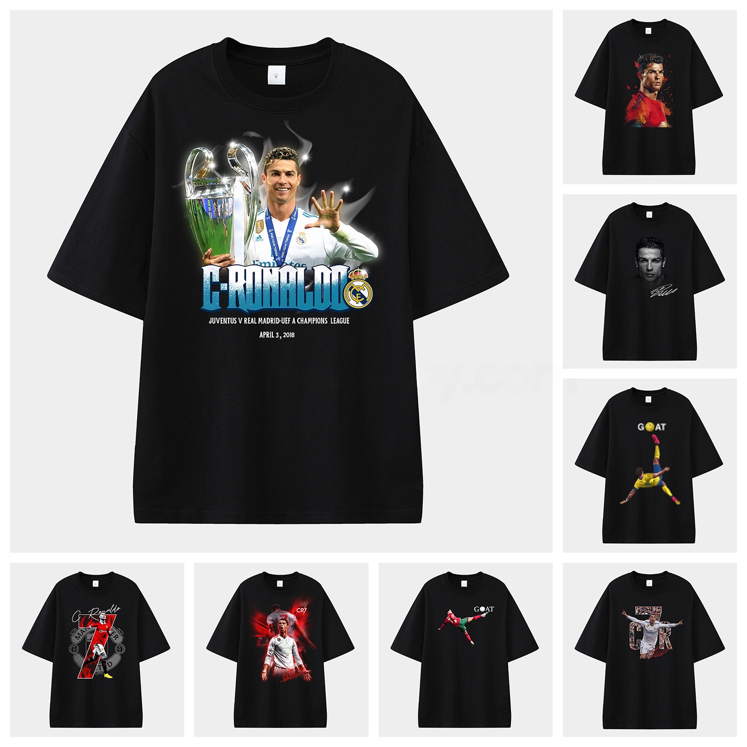 Cristiano Ronaldo Portugal Real Madrid Manchester United Unisex Pure Cotton T-shirt - ReplicasJersey